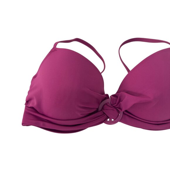 Shade And Shore Womens 36D Pink Magenta Underwire Bikini Top Twist Ring Detail - Picture 2 of 10